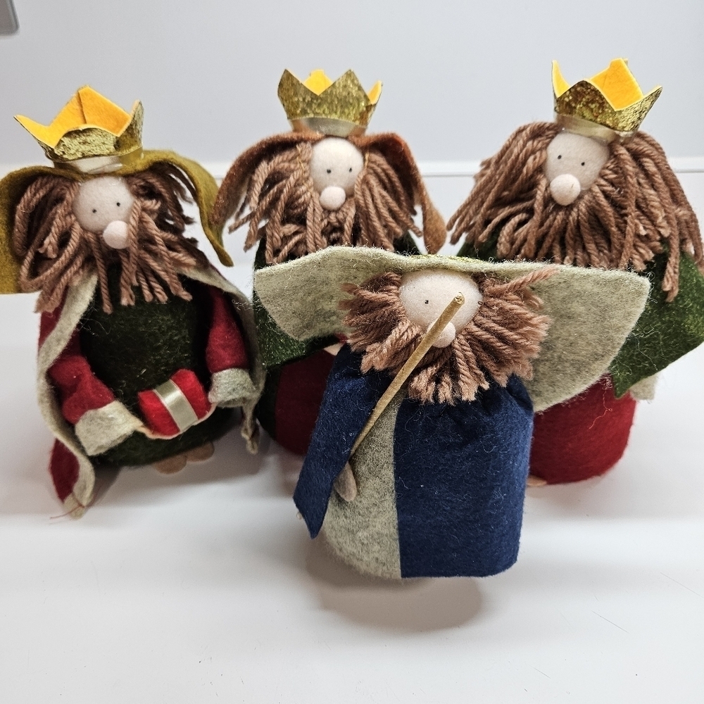 Felt Christmas Nativity Weighted Bottom Set 3 Wise Men Shepard